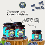 4x Geleia 95 % Fruta - 250g + Brinde Geleia 120g 