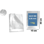 SACO PLASTICO BD 15X40X06 - PCTE 1 KG