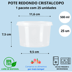 POTE REDONDO 0500G CRISTALCOPO CX 300 UNIDADES