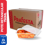 POTE RETANGULAR 0750ML PRAFESTA - CX 144 UNID