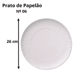 PRATO PAPELAO BRANCO 26 CM Nº6 - FD 100 UNID