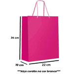 SACOLA PAPEL CORDAO 22x34 (G) PINK - PCTE 10 UNID