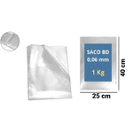 SACO PLASTICO BD 25X40X06 - PCTE 1 KG