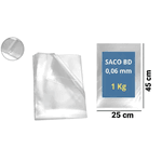 SACO PLASTICO BD 25X45X06 - PCTE 1 KG