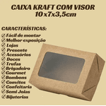 CAIXA KRAFT COM VISOR 07x10x3,5 - PCTE 10 UNID 