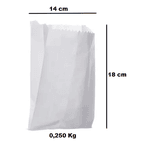 SACO DE PAPEL MONO BRANCO 0,250 KG - CX 500 UNID