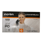 LUVA NITRILICA PRETA SEM PO INOVEN (G) - Cx 100 UNIDADES