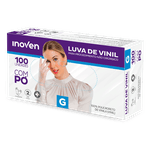 LUVA VINIL C/PO INOVEN (G) - CX 100 UNIDADES