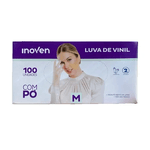LUVA VINIL C/PO INOVEN (M) - CX 100 UNIDADES