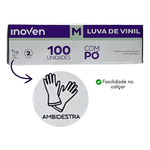LUVA VINIL C/PO INOVEN (M) - CX 100 UNIDADES