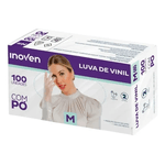 LUVA VINIL C/PO INOVEN (M) - CX 100 UNIDADES