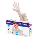 LUVA VINIL C/PO INOVEN (P) - CX 100 UNIDADES