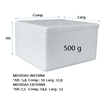 CAIXA ISOPOR 14x11x08 500 G - PCTE 20 UNID 