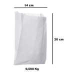 SACO DE PAPEL MONO BRANCO 0,500 KG - CX 500 UNID