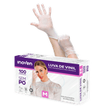 LUVA VINIL S/PO INOVEN (M) - CX 100 UNID