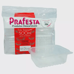 POTE RETANGULAR 0500ML PRAFESTA - PCTE 24 UNID