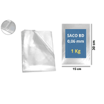 SACO PLAST BAIXA DENS 15X20X06 - PCTE 1 KG