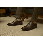 Sapato Masculino Oxford Brogue Couro Chocolate