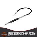 Cabo Embreagem Alongado 250mm - Harley Davidson Sportster - Xl 883 n Ano 2010 - 2019 | Xl 1200 x Ano 2014 - 2019 | Xl 1200 Ca Ano 2013 - 2017
