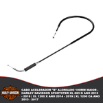 Cabo Acelerador "B" Alongado 100mm - Harley Davidson Sportster - Xl 883 n Ano 2010 - 2019 | Xl 1200 x Ano 2014 - 2019 | Xl 1200 Ca Ano 2013 - 2017