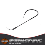 Cabo Acelerador "B" Alongado 150mm Maior - Harley Davidson Sportster Xl 883 N Ano 2010 - 2019 | Xl 1200 X Ano 2014 - 2019 | Xl 1200 CA Ano 2013 - 2017