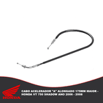 Cabo Acelerador "A" Alongado 175mm Maior – Honda Vt 750 Shadow Ano 2006 - 2008