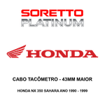 Cabo Tacômetro Alongado 43mm Maior - Honda Nx 350 Sahara Ano 1990 - 1999