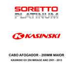 Cabo Afogador Alongado 200mm Maior - Kasinski Gv 250 Mirage Ano 2001 - 2013