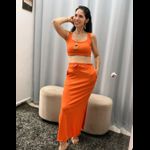 Conjunto Canelado Clara Orange