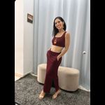 Conjunto Canelado Clara Bordô