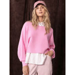 Blusa Ampla Canelada Biamar Rosa