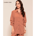 Camisa Over Viscolinho Bege Abenção