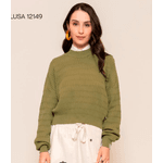 Blusa Malha Trabalhada Abenção Verde