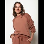 Blusa Moletom c/ Tricot Biamar - Mocha Mousse