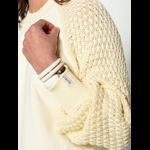 Blusa Moletom c/ Tricot Biamar - Manteiga