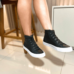 Bota Feminina em Couro Legítimo Virginia - Preto