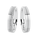 Par de Alianças Fiore em Prata 950 com Moissanite - 4mm