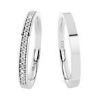 Par de Alianças Celeste em Prata 950 com Moissanite - 2mm