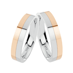 Par de Alianças Emiliana em Ouro Branco e Rosé 18k - 5mm