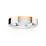 Par de Alianças Emiliana em Ouro Branco e Rosé 18k - 5mm