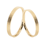 Par de Alianças Fosco Diamantado em Ouro 18k - 2mm