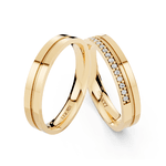 Par de Alianças Fiore em Ouro Amarelo 18k - 4mm