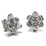 Brinco Magnólia em Ouro Branco 18k com Diamante