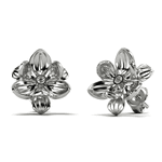 Brinco Magnólia em Ouro Branco 18k com Diamante