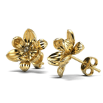 Brinco Magnólia em Ouro Amarelo 18k com Diamante