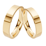 Par de Alianças Reta em Ouro Amarelo 18k - 6mm