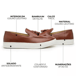 Sapato Loafer Guitte Bambulim Whisky Couro Legítimo