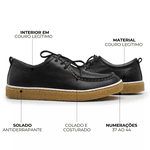 Sapato Derby Guitte Cacareco Preto Couro Legítimo