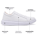 Tênis Guitte Casual All White Couro Legítimo