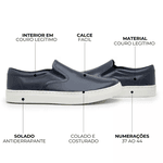 Sapato Loafer Guitte Iate Azul Marinho Couro Legítimo